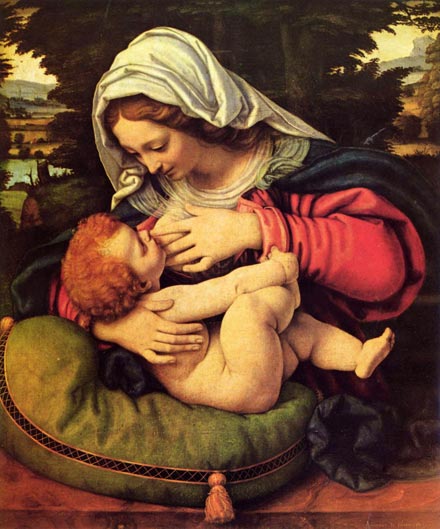 Andrea Solari: La Madonna del cuscino verde (Louvre)