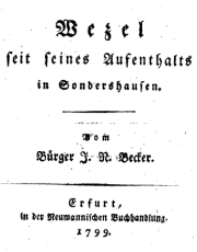 Beckers Wezel-Buch (1799), Ausschnitt Titelseite