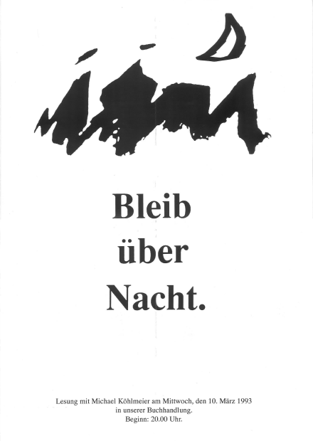 Köhlmeier, Lesung, Plakat, Coburg, 10. März 1993